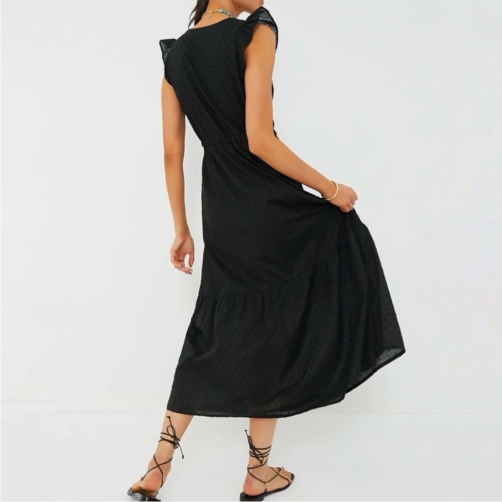 Emerson Frye India Collection Surya Swiss Dot Black Maxi Dress - Picture 5 of 9